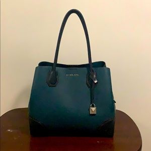Peacock blue/teal Michael Kors Purse + Dust Bag